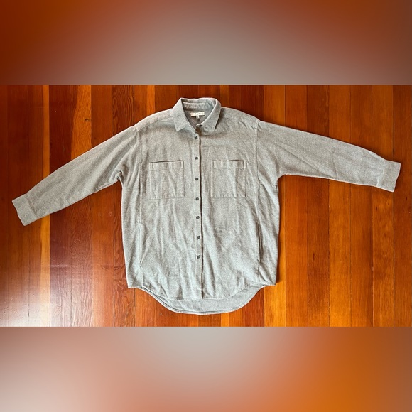 NWT Madewell Flannel Gray Button-Up Shirt Medium - Picture 3 of 5